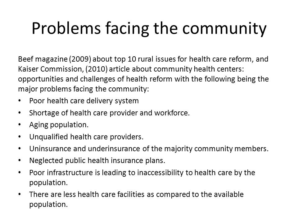 Community health problems